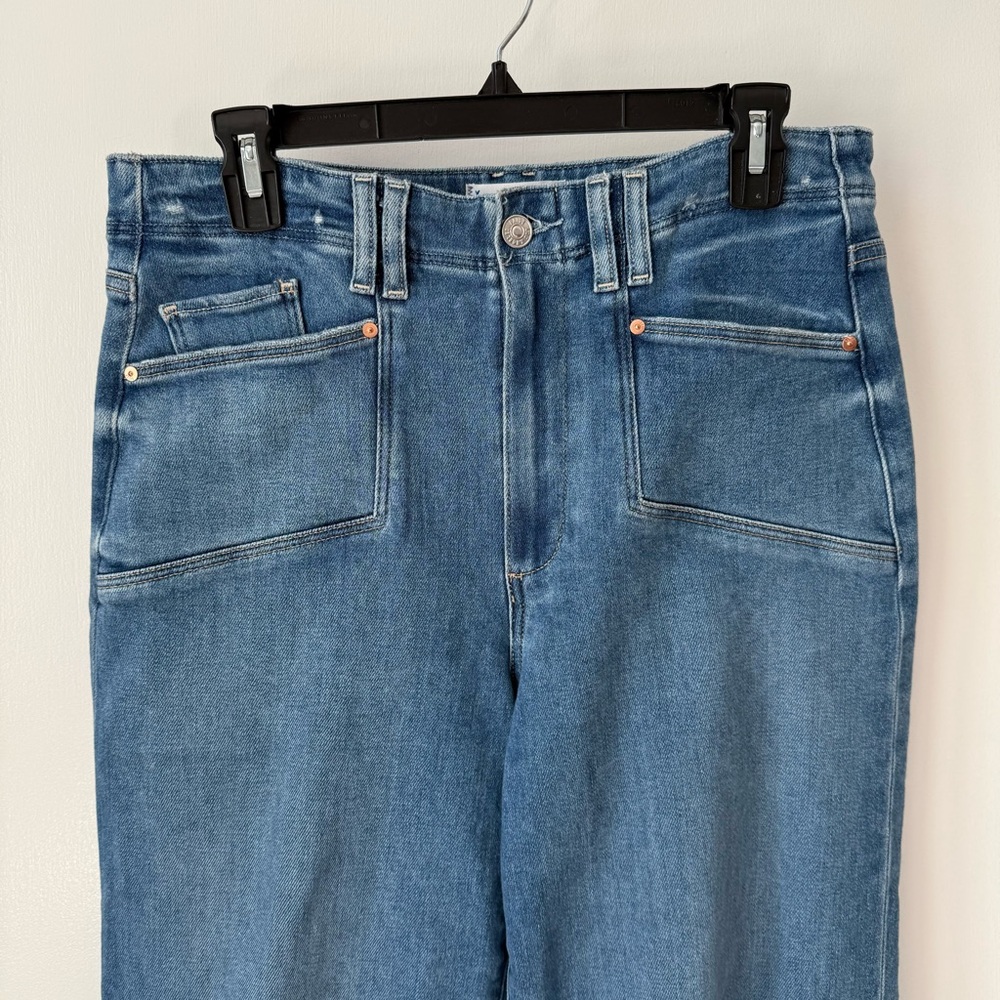 PAIGE Anessa High-Rise Wide-Leg Crop Jeans in Sunnie Distressed - Picture 7 of 15